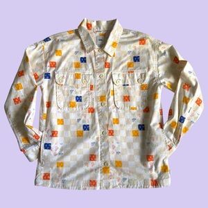 Vans Anaheim Checker Paisley Shirt Jacket with Big Pockets Size Small